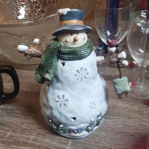 Snowman candle light christmas decor